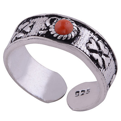 925 STERLING SILVER CORAL TOE RING - R8000047-2
