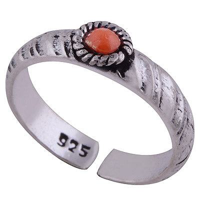 925 STERLING SILVER CORAL TOE RING - R8000049-2