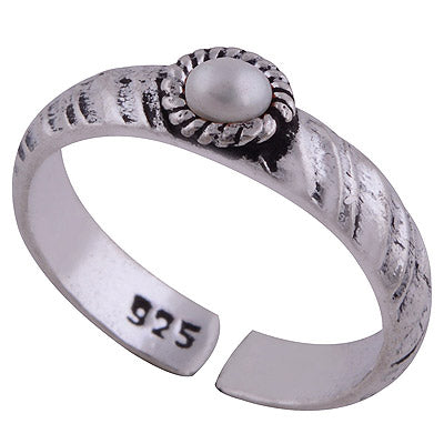 925 STERLING SILVER PEARL TOE RING - R8000049-3