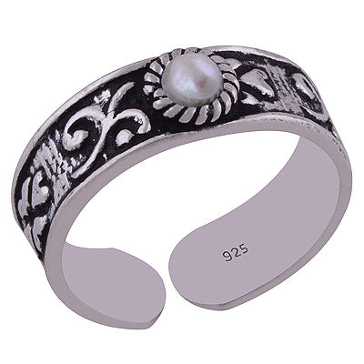 925 STERLING SILVER PEARL TOE RING - R8000054-3