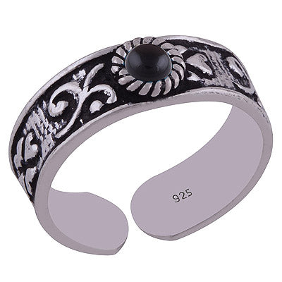 925 STERLING SILVER BLACK ONYX TOE RING - R8000054-5