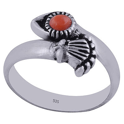 925 STERLING SILVER CORAL TOE RING - R8000055-2