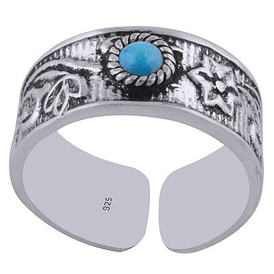 925 STERLING SILVER TURQUOISE TOE RING - R8000064-1