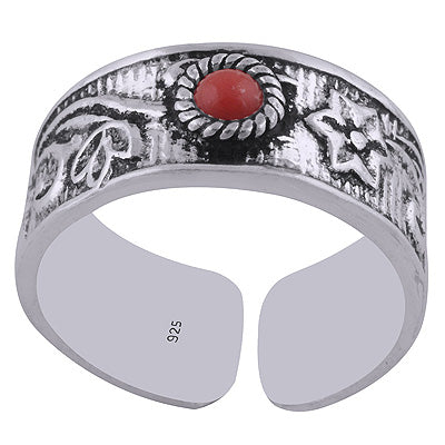 925 STERLING SILVER CORAL TOE RING - R8000064-2