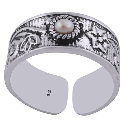 925 STERLING SILVER PEARL TOE RING - R8000064-3