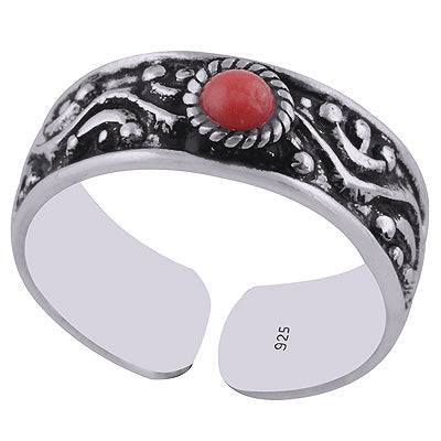 925 STERLING SILVER CORAL TOE RING - R8000066-2