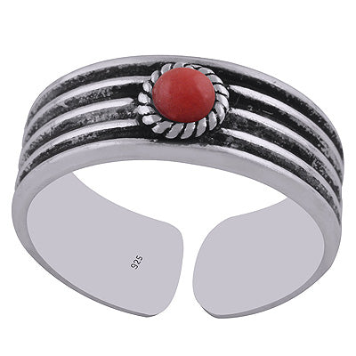 925 STERLING SILVER CORAL TOE RING - R8000067-2
