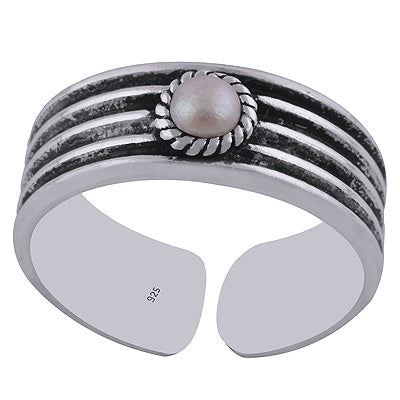 925 STERLING SILVER PEARL TOE RING - R8000067-3