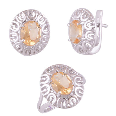 925 Sterling Silver Citrine Jewellery Set - R8300131-5