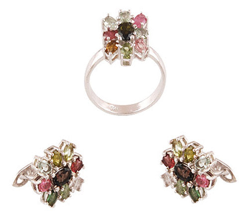 925 Sterling Silver Tourmaline Jewellery Set - R8300142-2