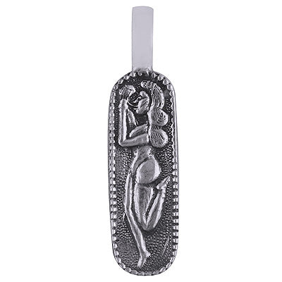 Authentic Sculpture Engraved Plain 925 Sterling Solid Silver Pendant - R8400001-455