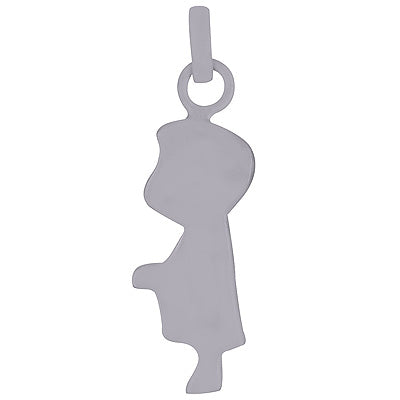 Minimal Boy on Plain 925 Sterling Solid Silver Pendant - R8400001-495