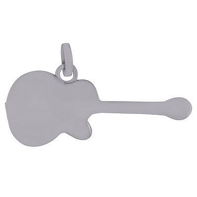 Minimal Guitar Handmade Plain 925 Sterling Solid Silver Pendant - R8400001-496