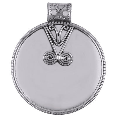 Authentic Plain Handcrafted 925 Sterling Solid Silver Pendant - R8400001-505