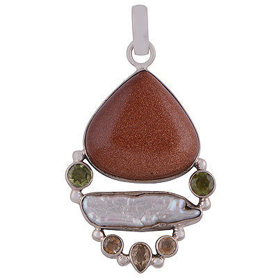 Citrine,Peridot,Shell,Golden Sun Stone - R8400004-23