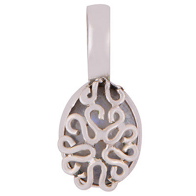 Beautiful Handwork On Gemstone Rainbow Moonstone Oval Shape 925 Sterling Solid Silver Pendant - R8400008-18