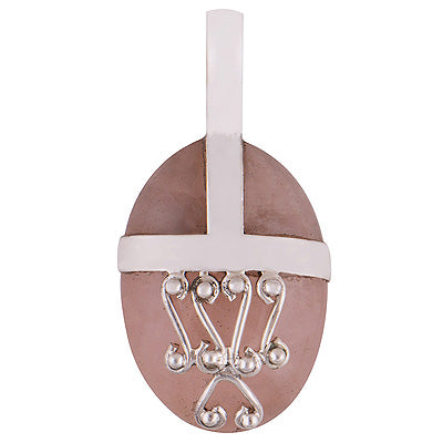 Beautiful Handwork On Gemstone Rose Quartz Pear Shape 925 Sterling Solid Silver Pendant - R8400008-26