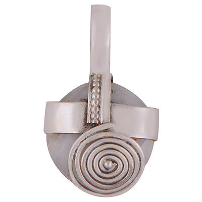 Beautiful Handwork On Gemstone Rainbow Moonstone Round Shape 925 Sterling Solid Silver Pendant - R8400008-6