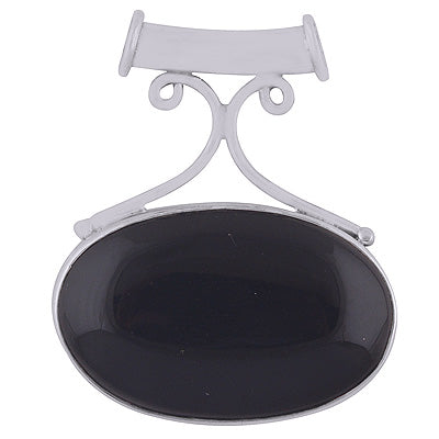 Gorgeous Handwork Around Black Onyx Oval Shape 925 Sterling Solid Silver Pendant - R8400009-12