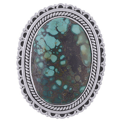 Authentic Rawa & Wire Handwork Around Turquoise Oval Shape 925 Sterling Solid Silver Pendant - R8400009-3