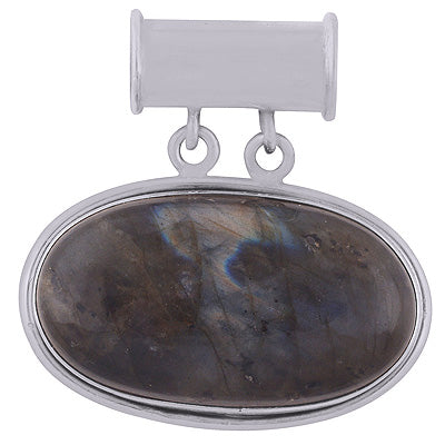 Gorgeous Handwork Around Labradorite Oval Shape 925 Sterling Solid Silver Pendant - R8400009-8