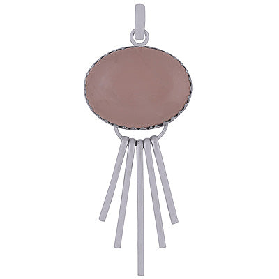 Stunning Handwork Around Rose Quartz Oval Shape 925 Sterling Solid Silver Pendant - R8400010-13