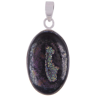 Gorgeous Gemstone Druzy Oval Shape 925 Sterling Solid Silver Pendant - R8400011-24