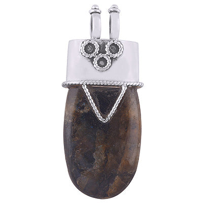 Gorgeous Handwork On Labradorite Oval Shape 925 Sterling Solid Silver Pendant - R8400011-8