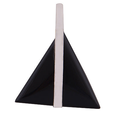 Stunning Plain Silver work Around Black Onyx Pear Shape 925 Sterling Solid Silver Pendant - R8400012-17