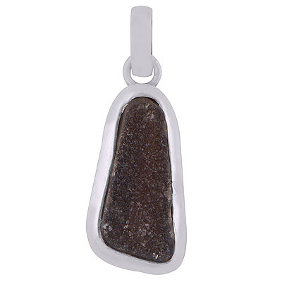Minimal Rawa Work on Druzy Irregular Shape 925 Sterling Solid Silver Pendant - R8400012-19