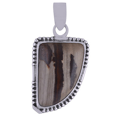 Stunning Handmade Handwork Around Agate Irregular Shape 925 Sterling Solid Silver Pendant - R8400013-28