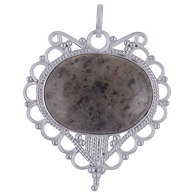 Beautiful Textured Wire Work Around Moss Agate Oval Shape 925 Sterling Solid Silver Pendant - R8400016-11