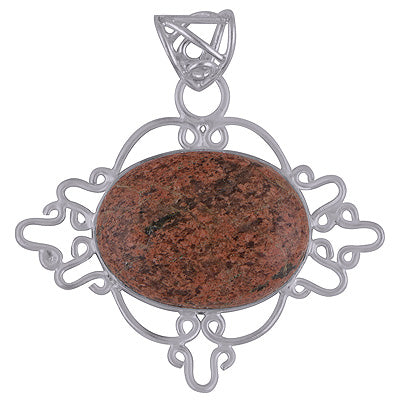 Authentic Handcrafted Design Around Unakite Oval Shape 925 Sterling Solid Silver Pendant - R8400017-23