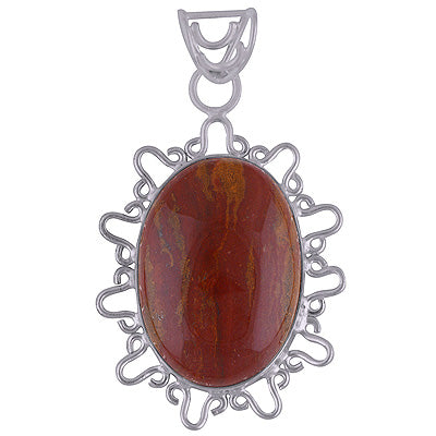 Authentic Work Around Mookaite Oval Shape 925 Sterling Solid Silver Pendant - R8400017-9