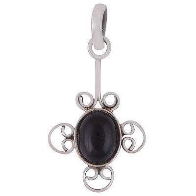 Gorgeous Wire Work Around Black Onyx Oval Shape 925 Sterling Solid Silver Pendant - R8400018-26