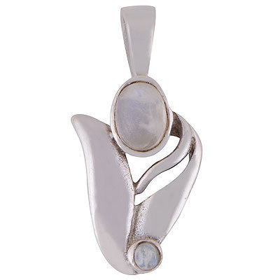 Beautifully Designed Rainbow Moonstone Pear Shape 925 Sterling Solid Silver Pendant - R8400018-36