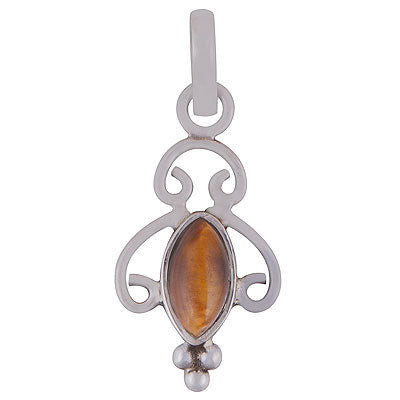 Stunning Wire Work Around Tiger's Eye Pear,Round Shape 925 Sterling Solid Silver Pendant - R8400018-40