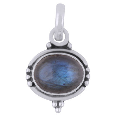 Stunning Handcrafted Work Around Labradorite Oval Shape 925 Sterling Solid Silver Pendant - R8400019-16