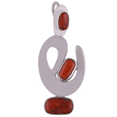 Stunning Uniquely Designed Coral Irregular Shape 925 Sterling Solid Silver Pendant - R8400020-14
