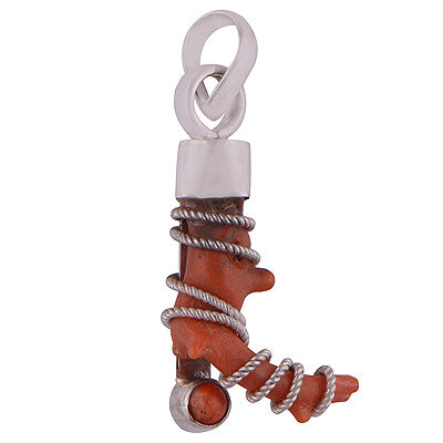 Stunning Uniquely Designed Coral Irregular Shape 925 Sterling Solid Silver Pendant - R8400020-3