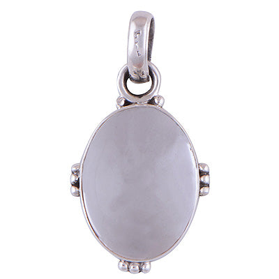 Minimal Rawa Work Around Crystal Oval Shape 925 Sterling Solid Silver Pendant - R8400022-4