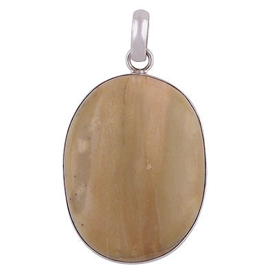 Plain Seated Beautiful Gemstone Seraphinite Oval Shape 925 Sterling Solid Silver Pendant - R8400023-13