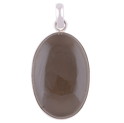 Plain Seated Beautiful Gemstone Seraphinite Oval Shape 925 Sterling Solid Silver Pendant - R8400023-15