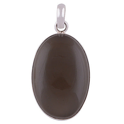 Beautiful Gemstone Smoky Quartz Oval Shape 925 Sterling Solid Silver Pendant - R8400023-6