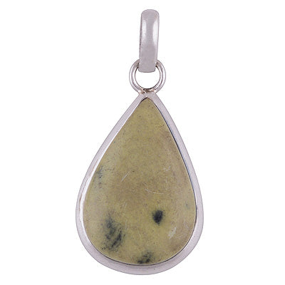 Beautiful Gemstone Canadian Jade Pear Shape 925 Sterling Solid Silver Pendant - R8400029-6
