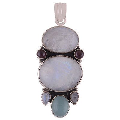 Garnet,Rainbow Moonstone,Aqua Chalcedony - R8400033-12
