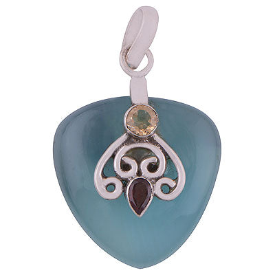 Blue Chalcedony,Garnet,Citrine - R8400036-20