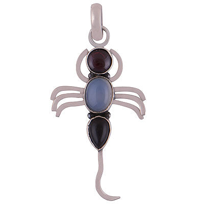 Garnet,Blue Chalcedony,Black Onyx - R8400038-16