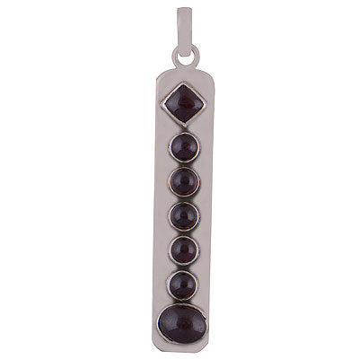 Gorgeous Handcrafted Design Loaded with Gemstones Garnet Multi Shapes 925 Sterling Solid Silver Pendant - R8400038-5