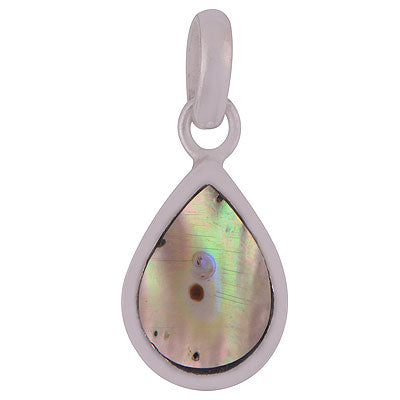 Beautiful Gemstone Abalone Shell Pear Shape 925 Sterling Solid Silver Pendant - R8400043-3